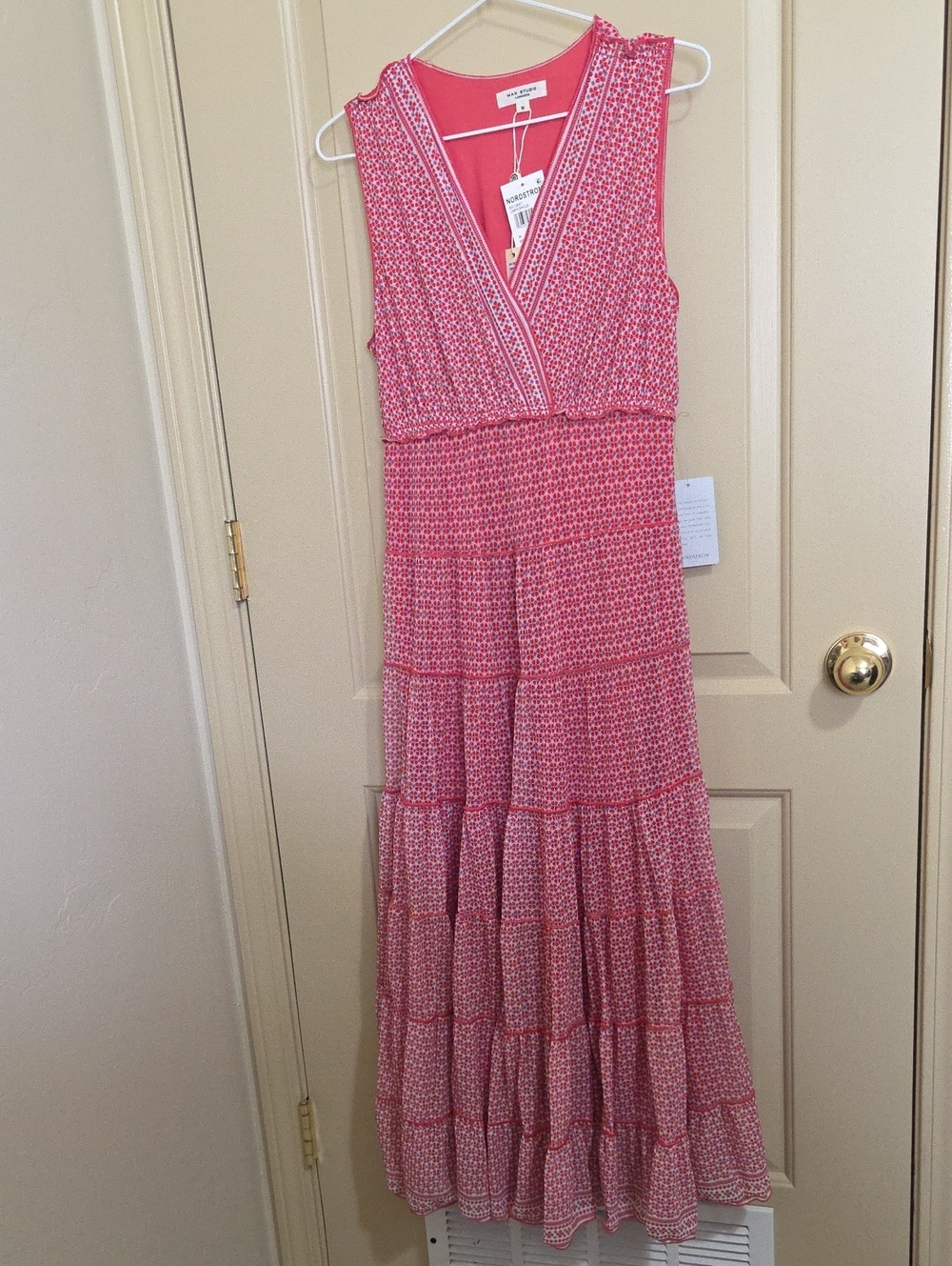 Max Studio Pink Patterned Midi Dress